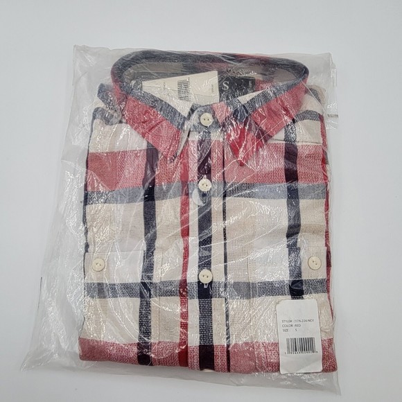 Jachs New York Men's Size Small Flannel Shirt Plaid Red Long Sleeve Button Down - Picture 13 of 14